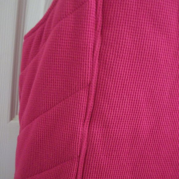 JONES NEW YORK Sport 1X Hot Pink Full Zip Vest Insulated Soft Waffleweave Fabric - Picture 5 of 8